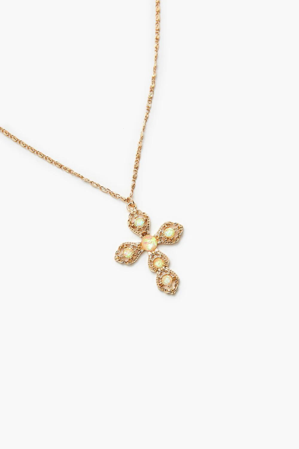 Iridescent Cross Pendant Necklace - Image 2