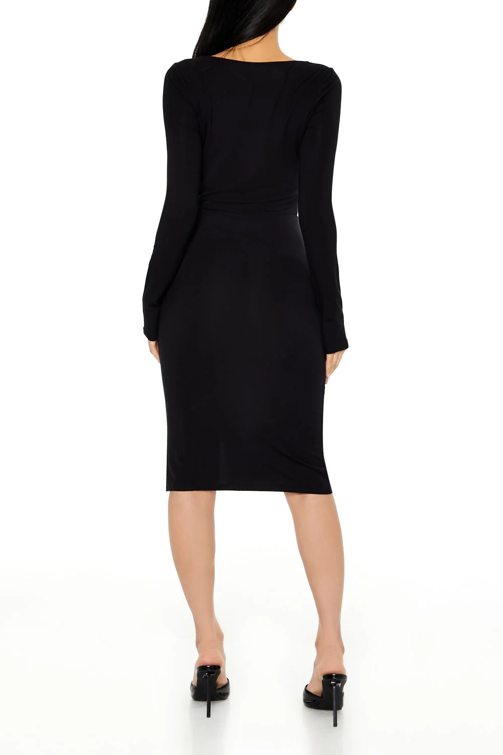 Square-Neck Bodycon Midi Dress - Image 4