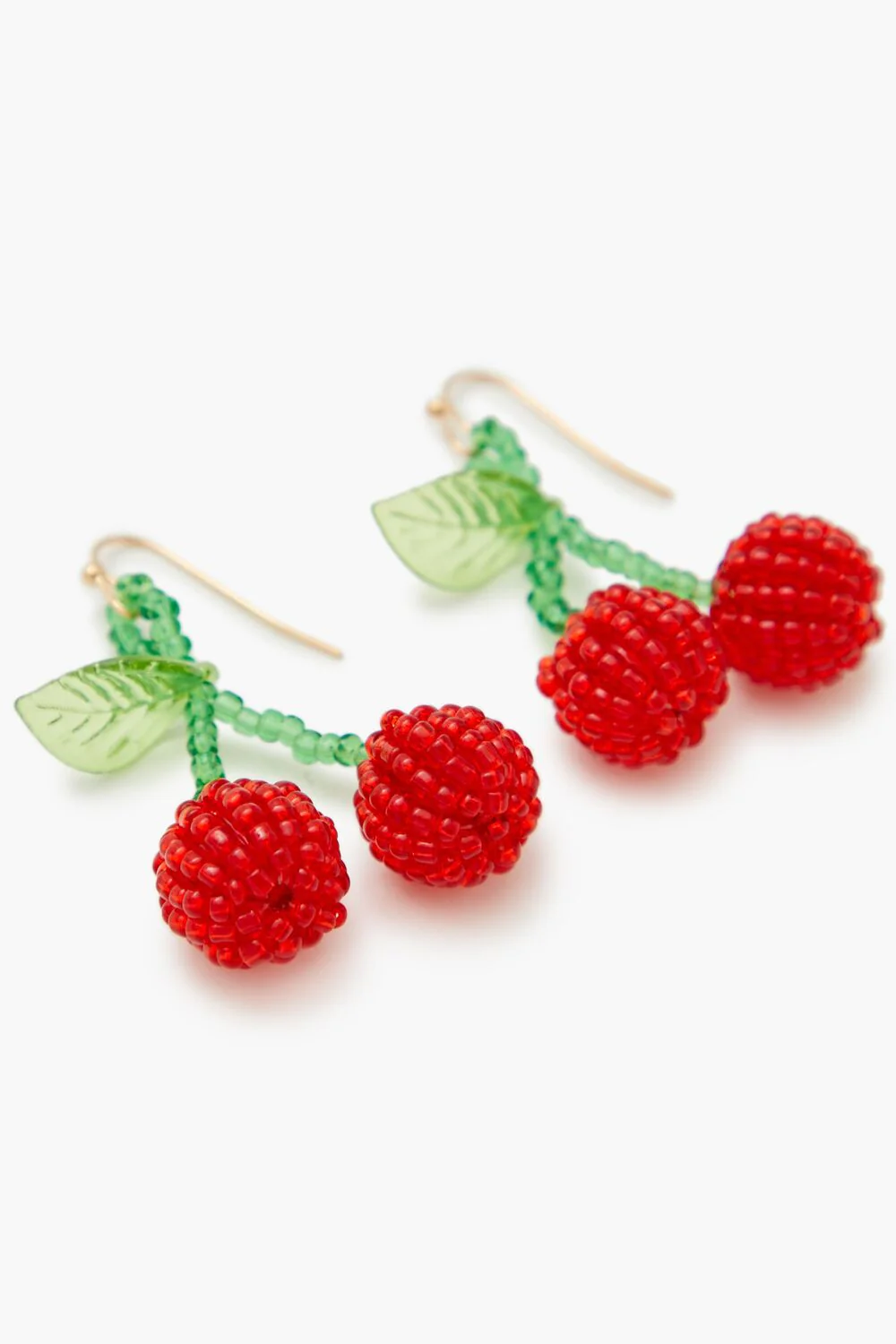 Beaded Cherry Drop Earrings - Image 2