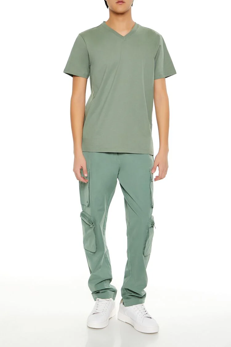 Basic Cotton V-Neck Tee - Image 2