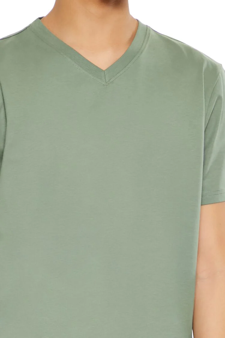 Basic Cotton V-Neck Tee - Image 3
