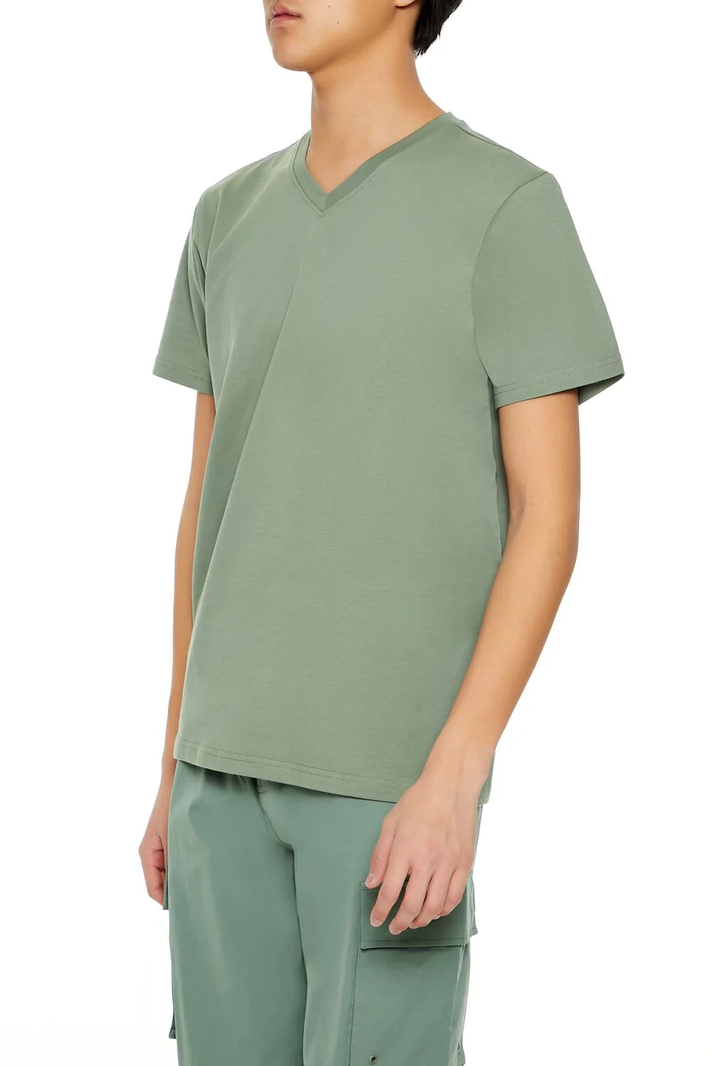 Basic Cotton V-Neck Tee - Image 4