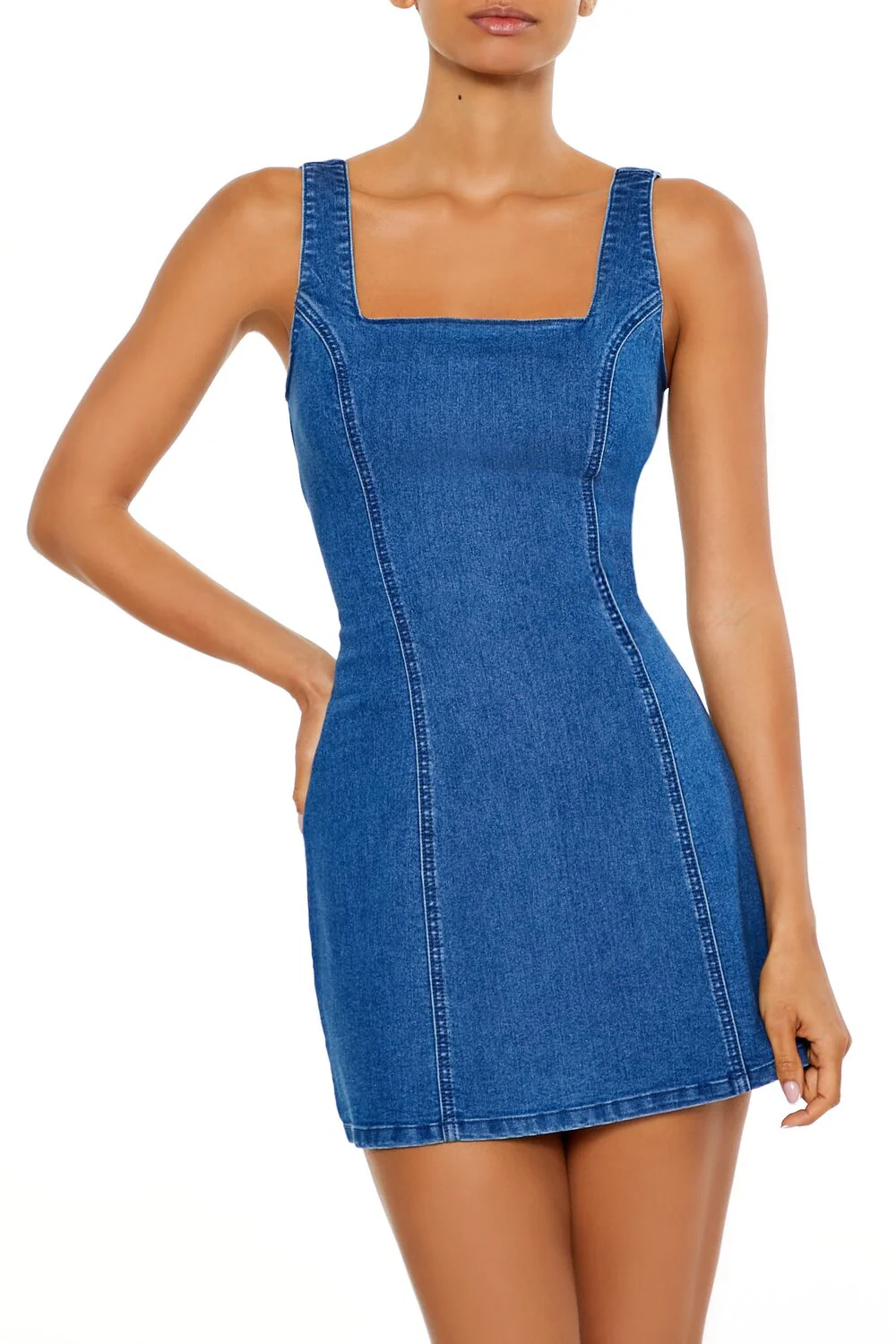 Denim Mini Tank Dress - Image 2