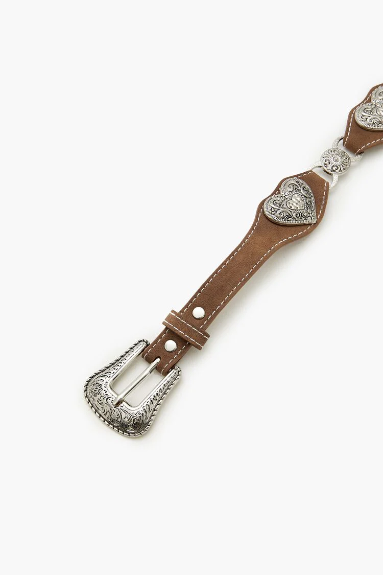 Etched Heart Faux Leather Belt - Image 3