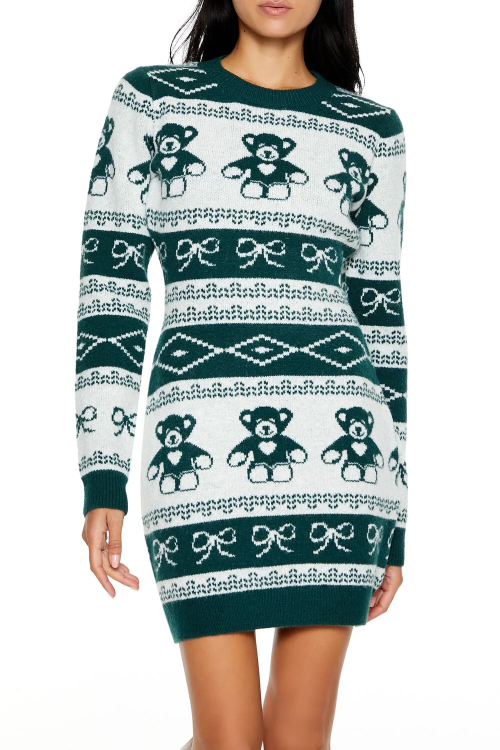Fair Isle Mini Sweater Dress - Image 2