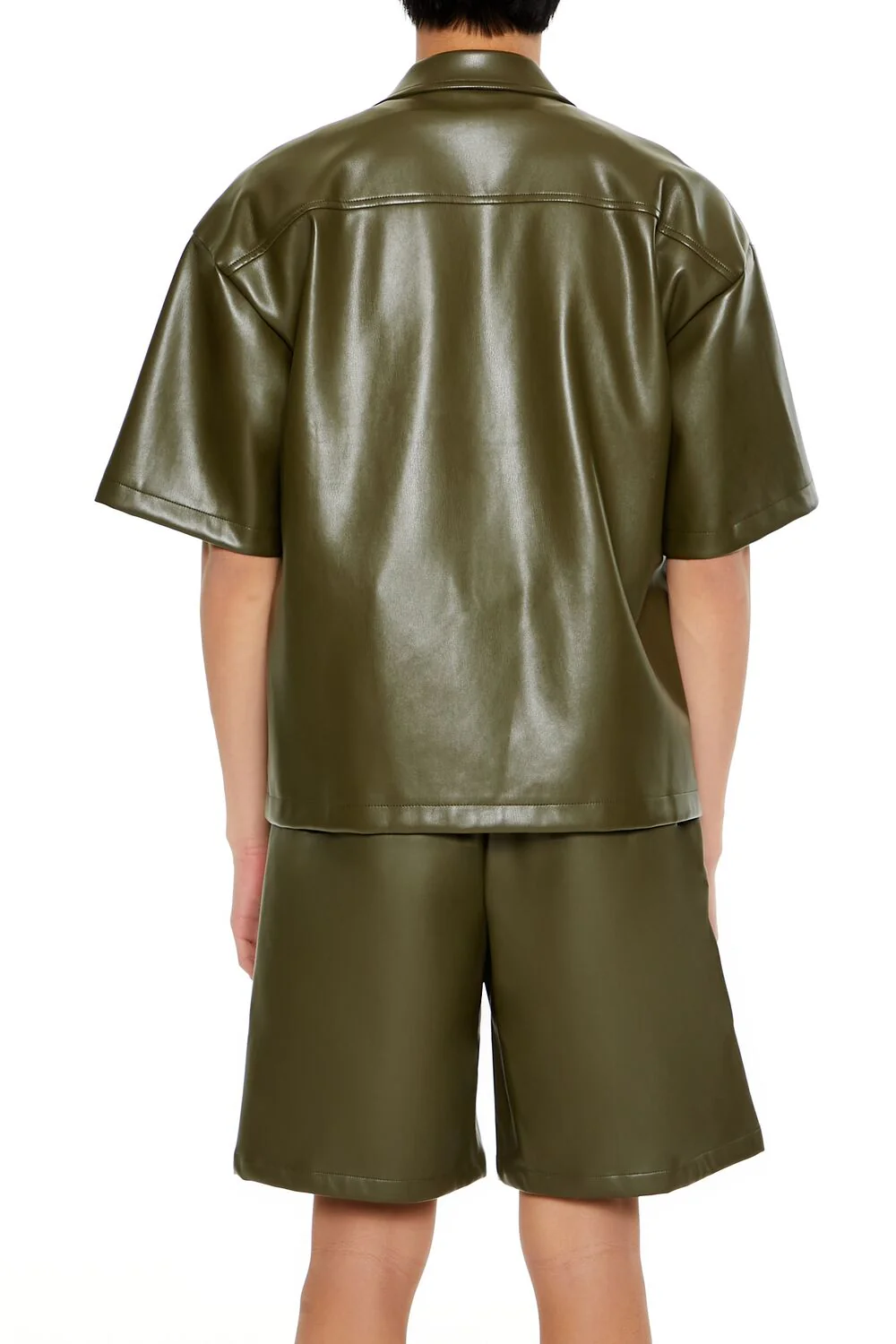 Striped Faux Leather Shirt - Image 5