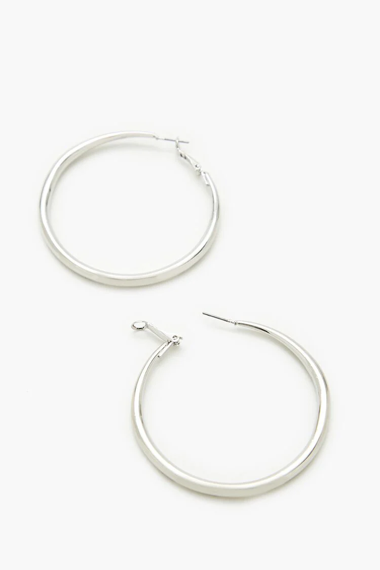 Smooth Omega Hoop Earrings - Image 6
