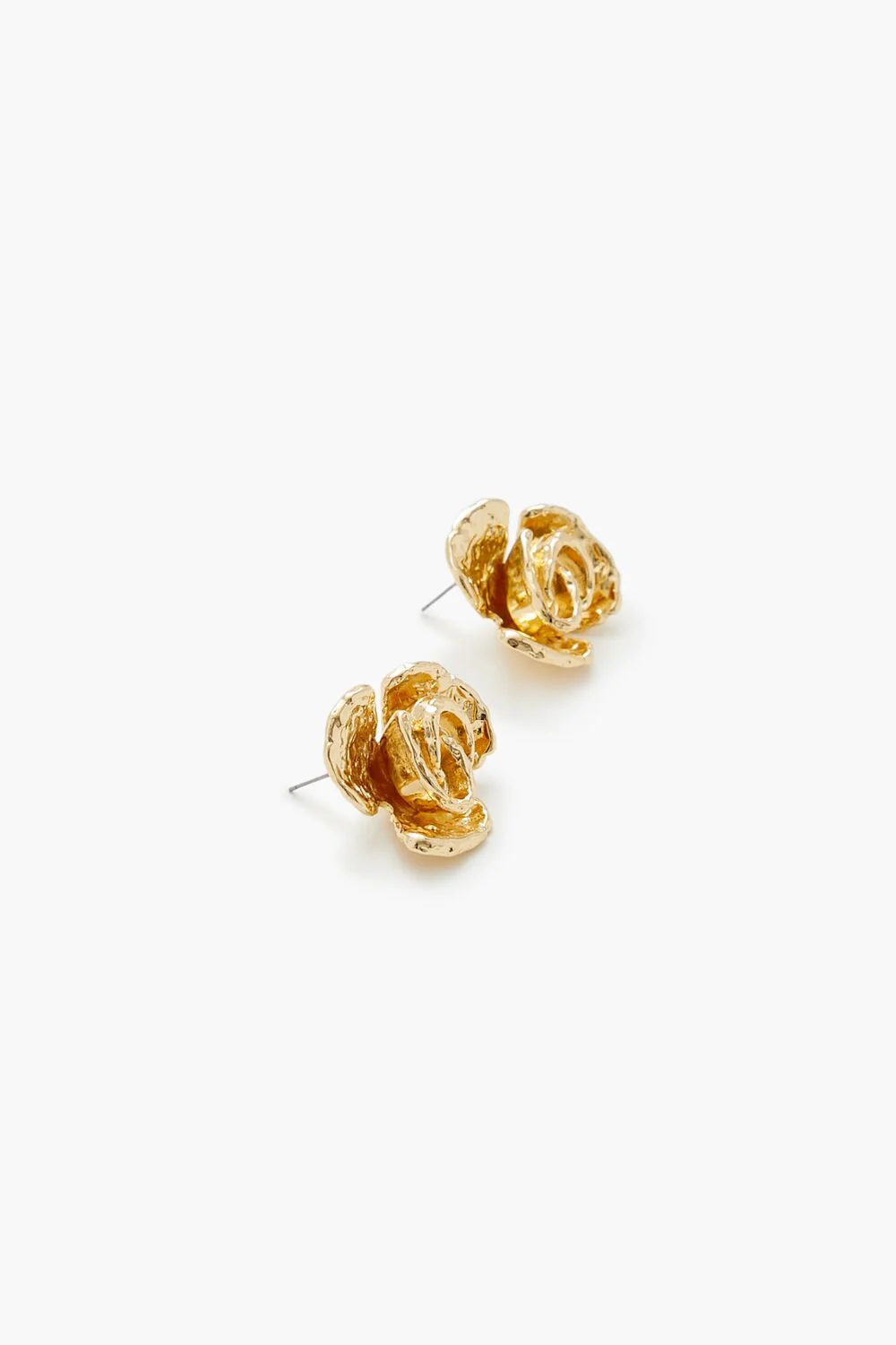 Hammered Flower Stud Earrings - Image 2