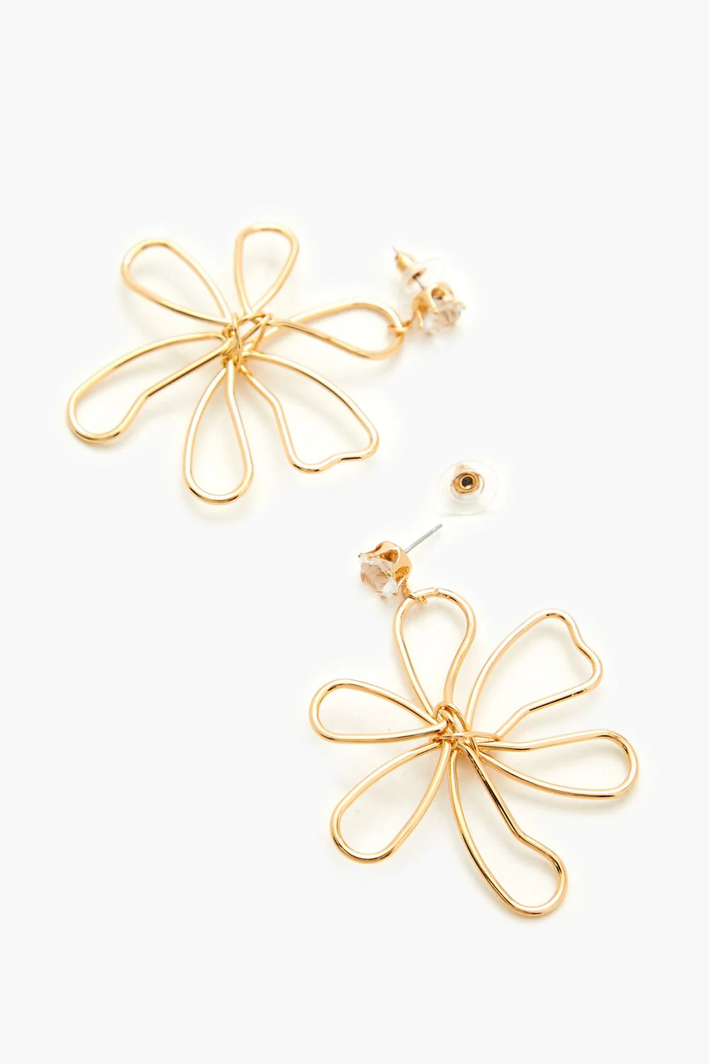 Wire Flower Drop Earrings - Image 3