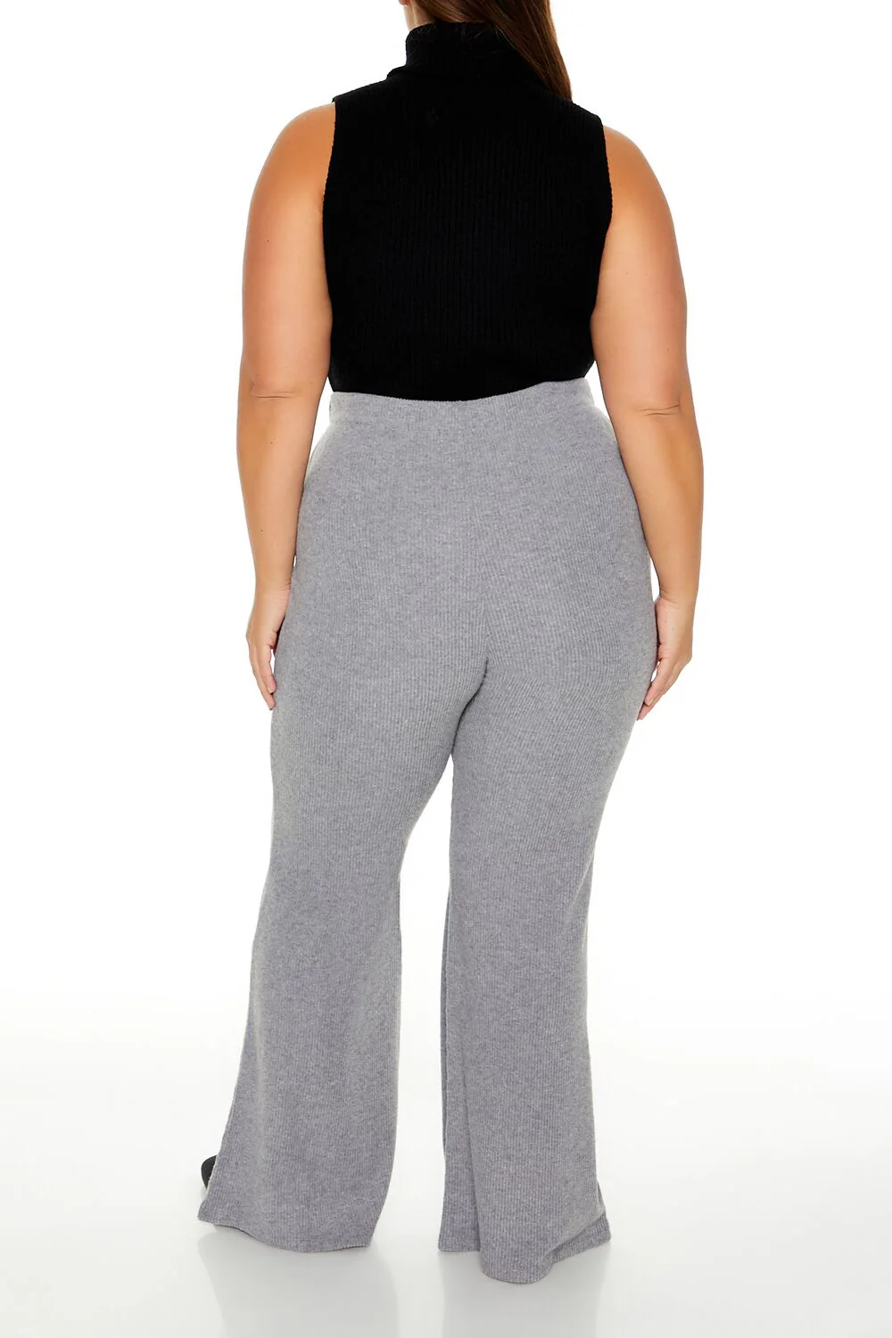 Plus Size Ribbed Flare Pants - Image 10