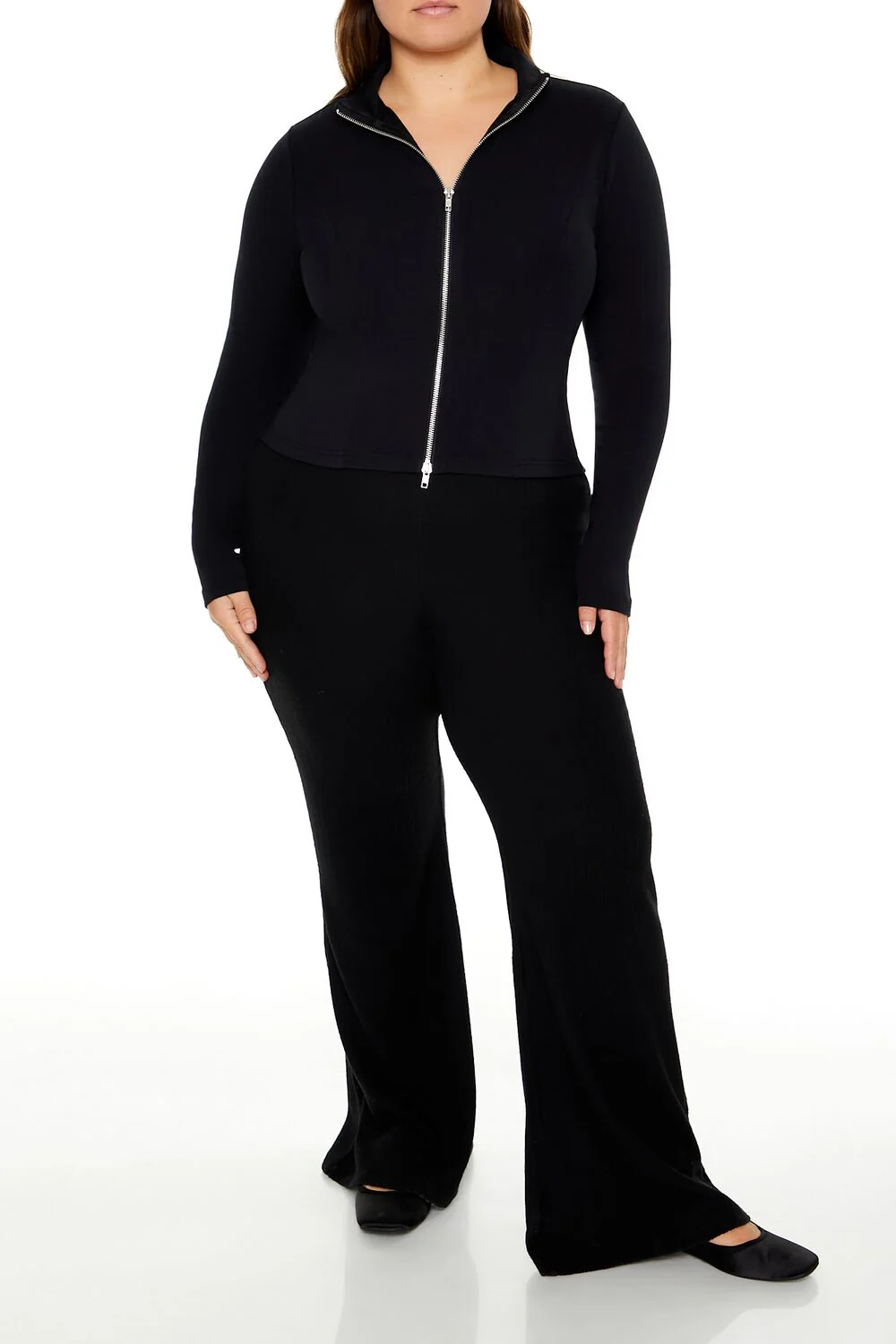 Plus Size Ribbed Flare Pants - Image 6