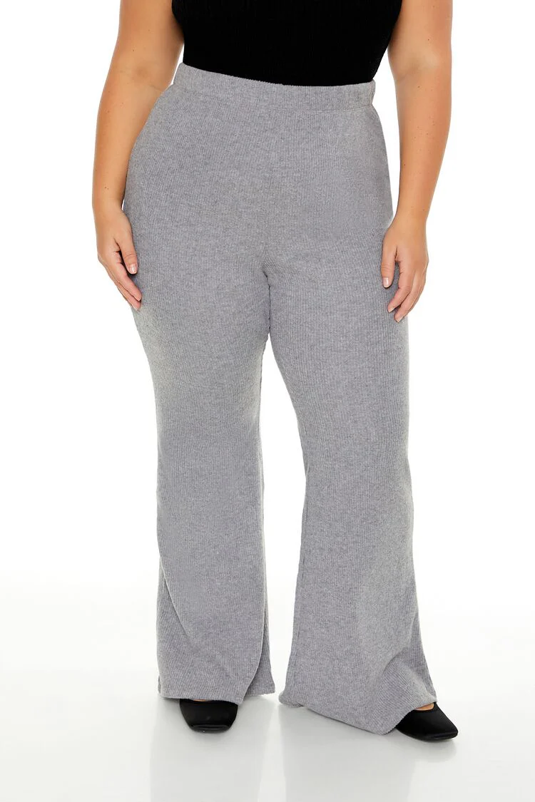 Plus Size Ribbed Flare Pants - Image 8