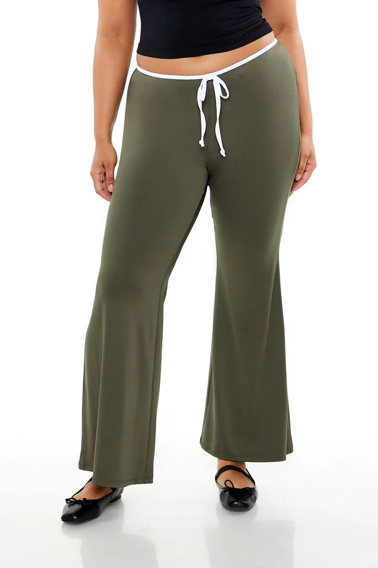 Plus Size Tie-Waist Flare Leggings - Image 2