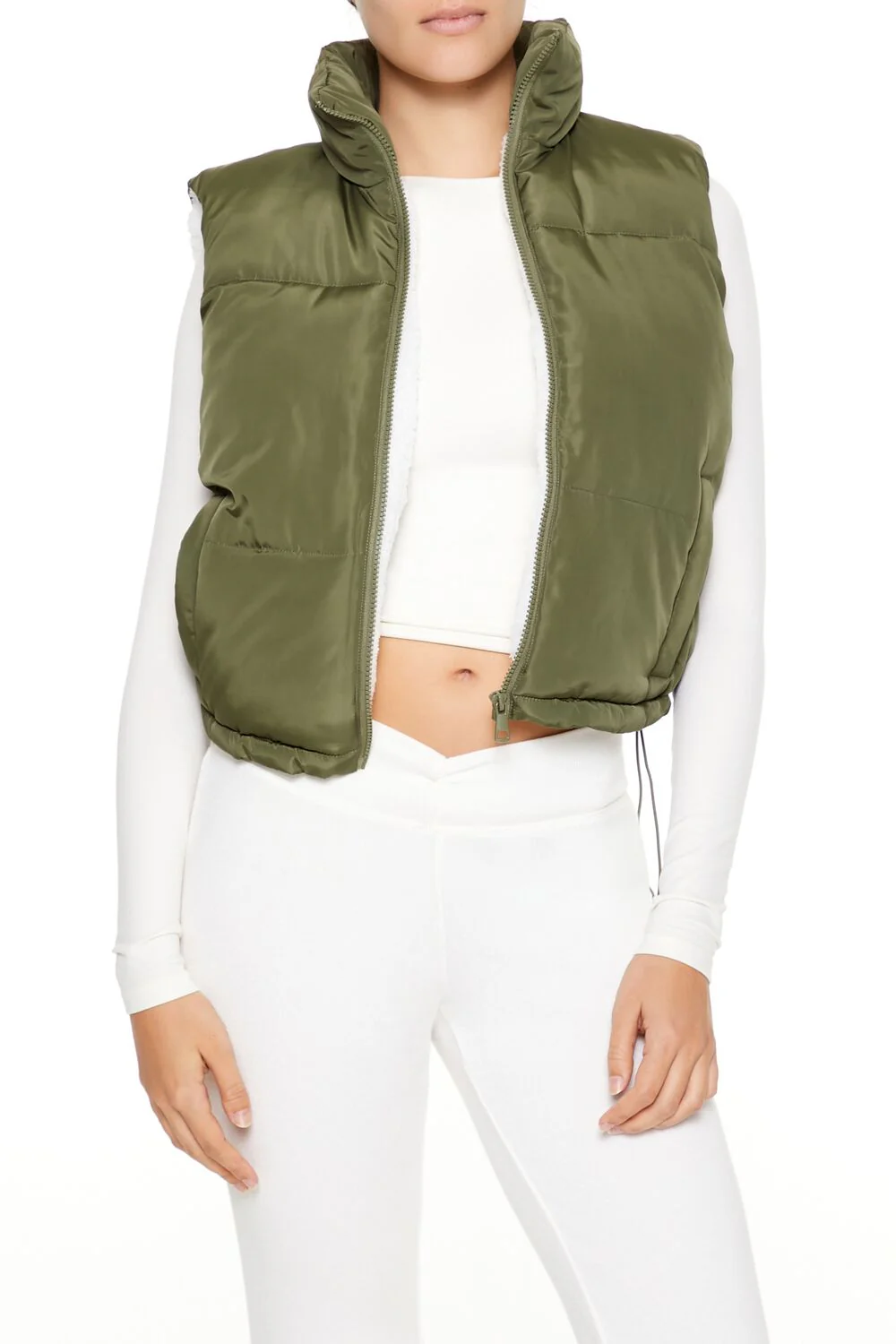 Toggle Drawstring Cropped Vest - Image 11