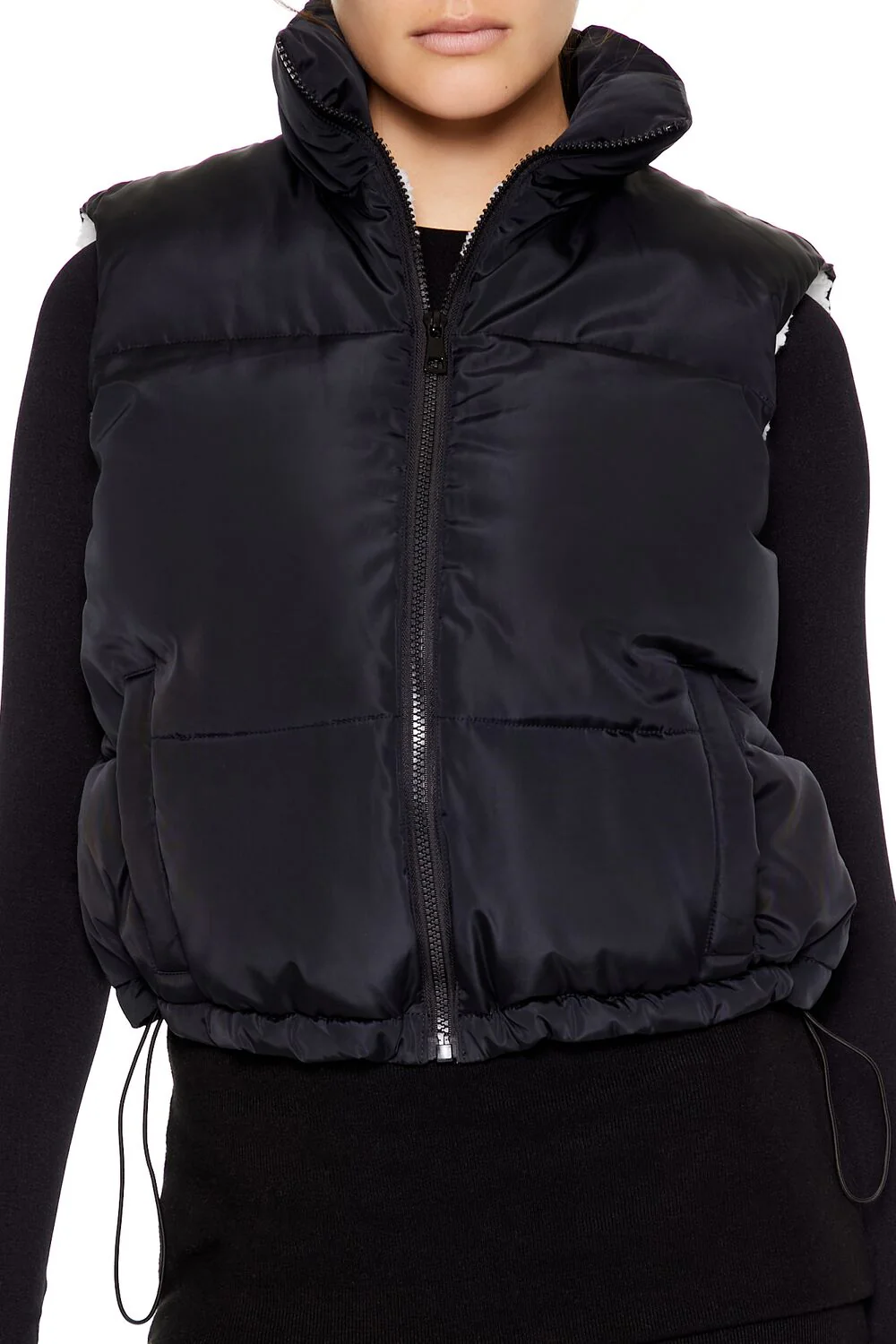 Toggle Drawstring Cropped Vest - Image 3