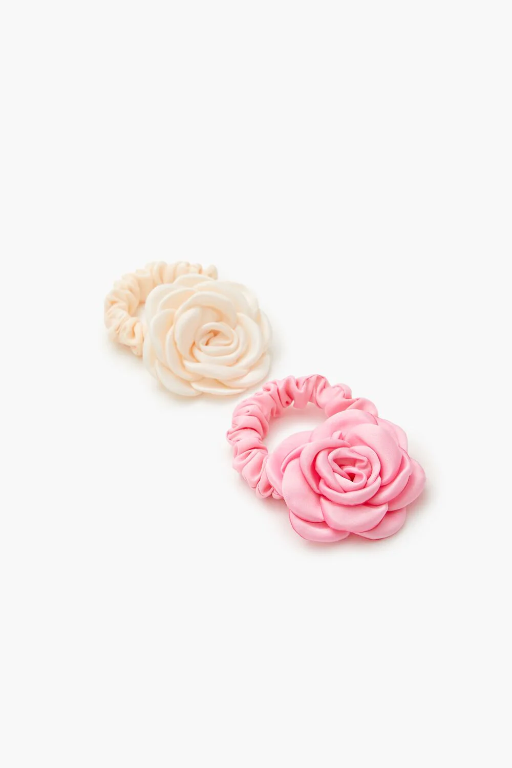 Satin Rose Hair Scrunchie Set - Image 2