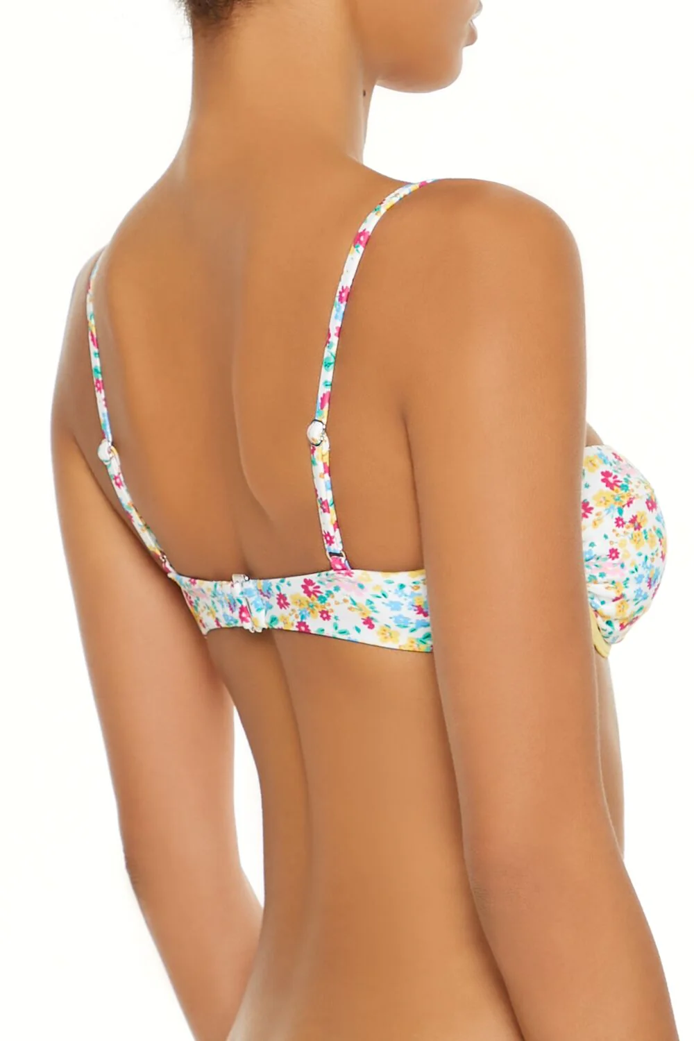 Bright Floral Contrast Underwire Bikini Top - Image 4