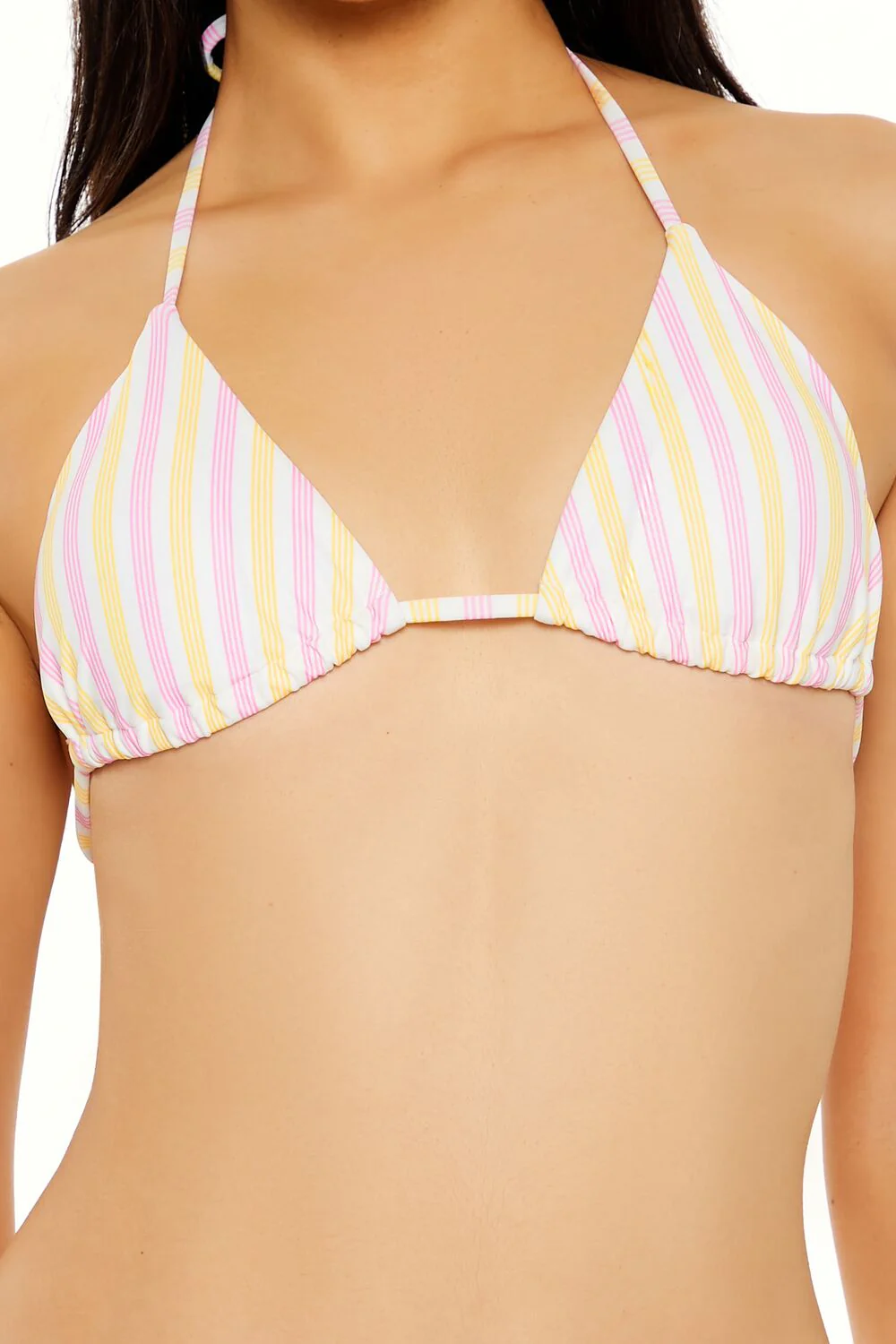 Essentials Multi-Stripe Triangle Bikini Top - Image 2