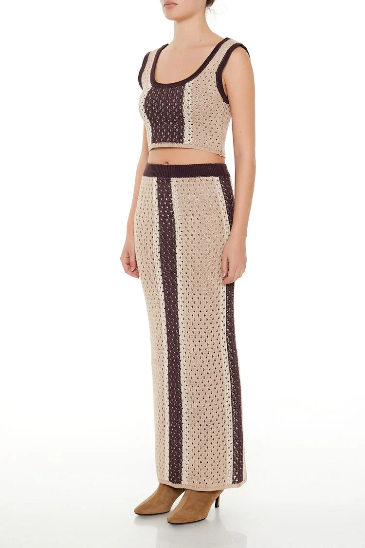 Striped Crochet Tank Top & Skirt Set - Image 5