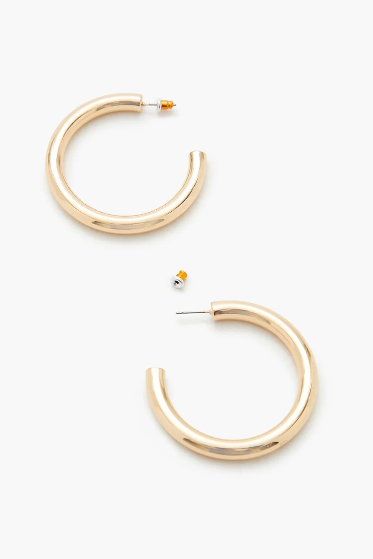 Smooth Hoop Earrings - Image 3