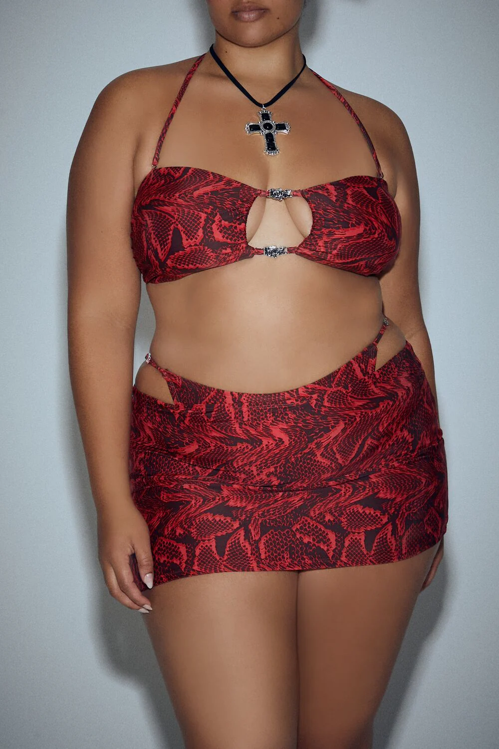 Plus Size Bratz Snake Print Bikini Top & Bottoms Set - Image 2