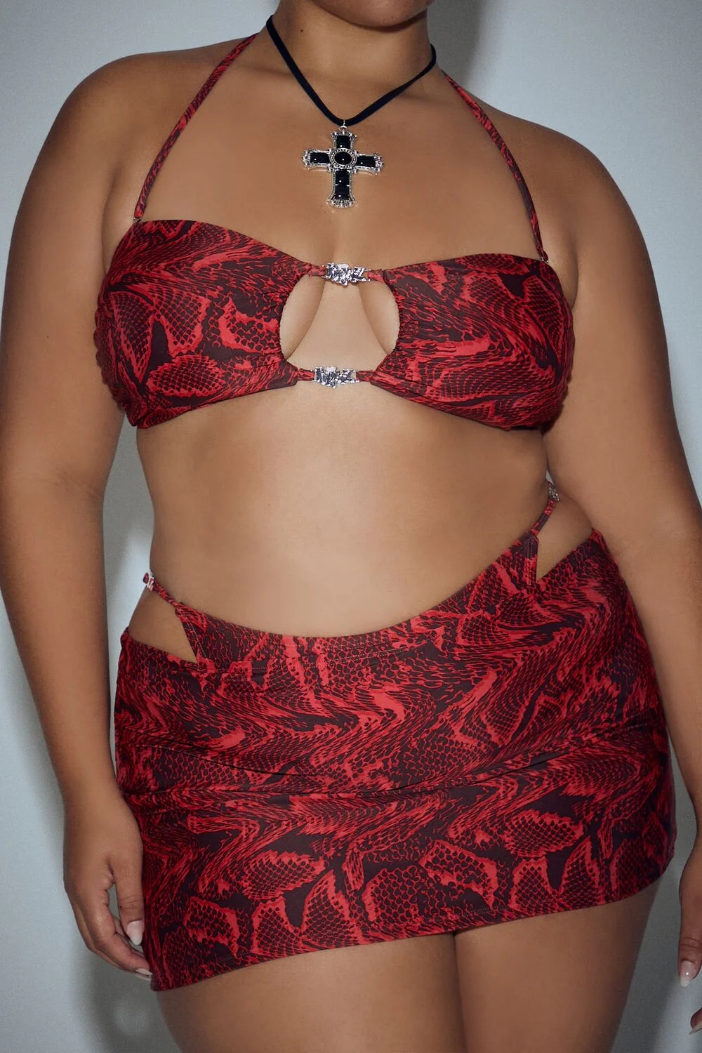 Plus Size Bratz Snake Print Bikini Top & Bottoms Set - Image 3