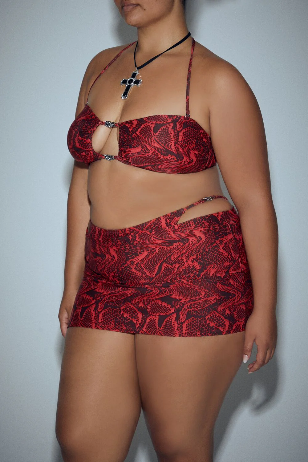 Plus Size Bratz Snake Print Bikini Top & Bottoms Set - Image 4