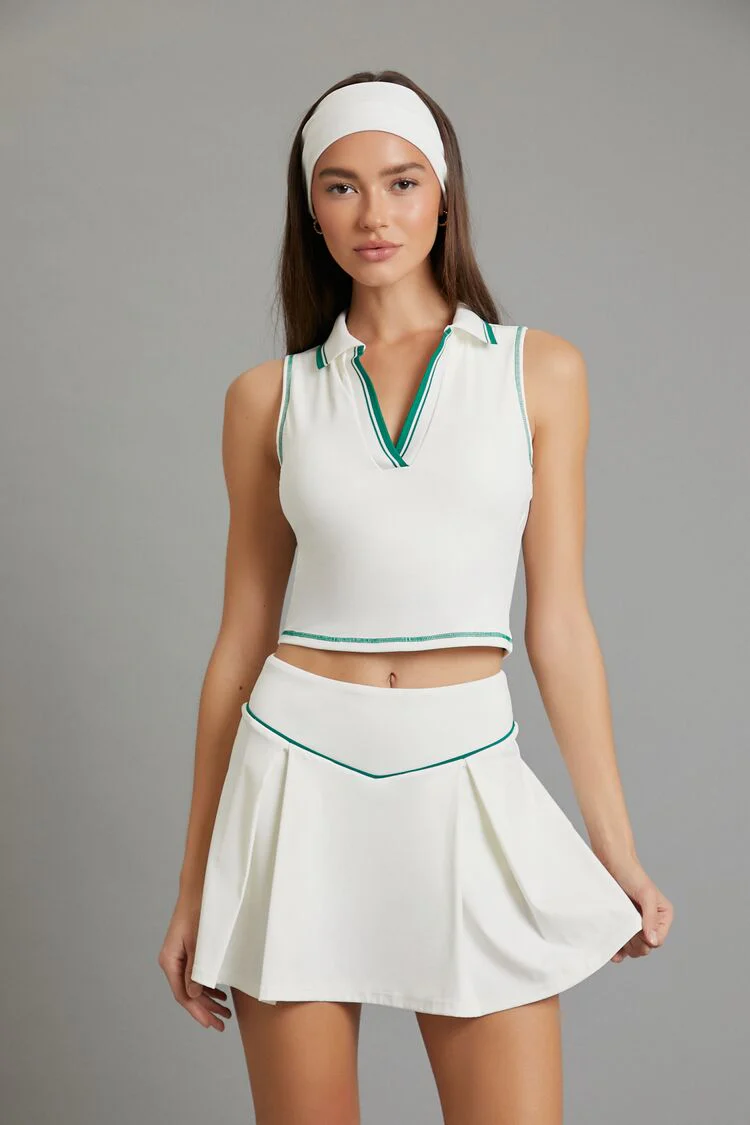 Active Two-Tone Pleated Skort - Image 10