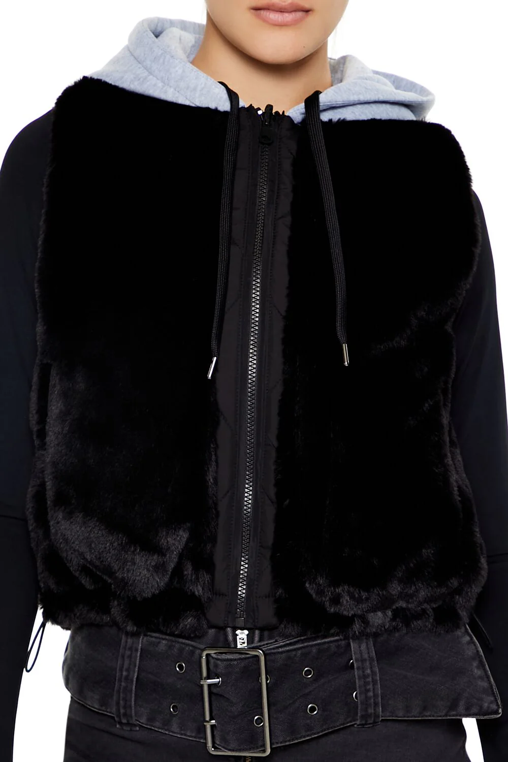 Colorblock Faux Fur Vest - Image 3
