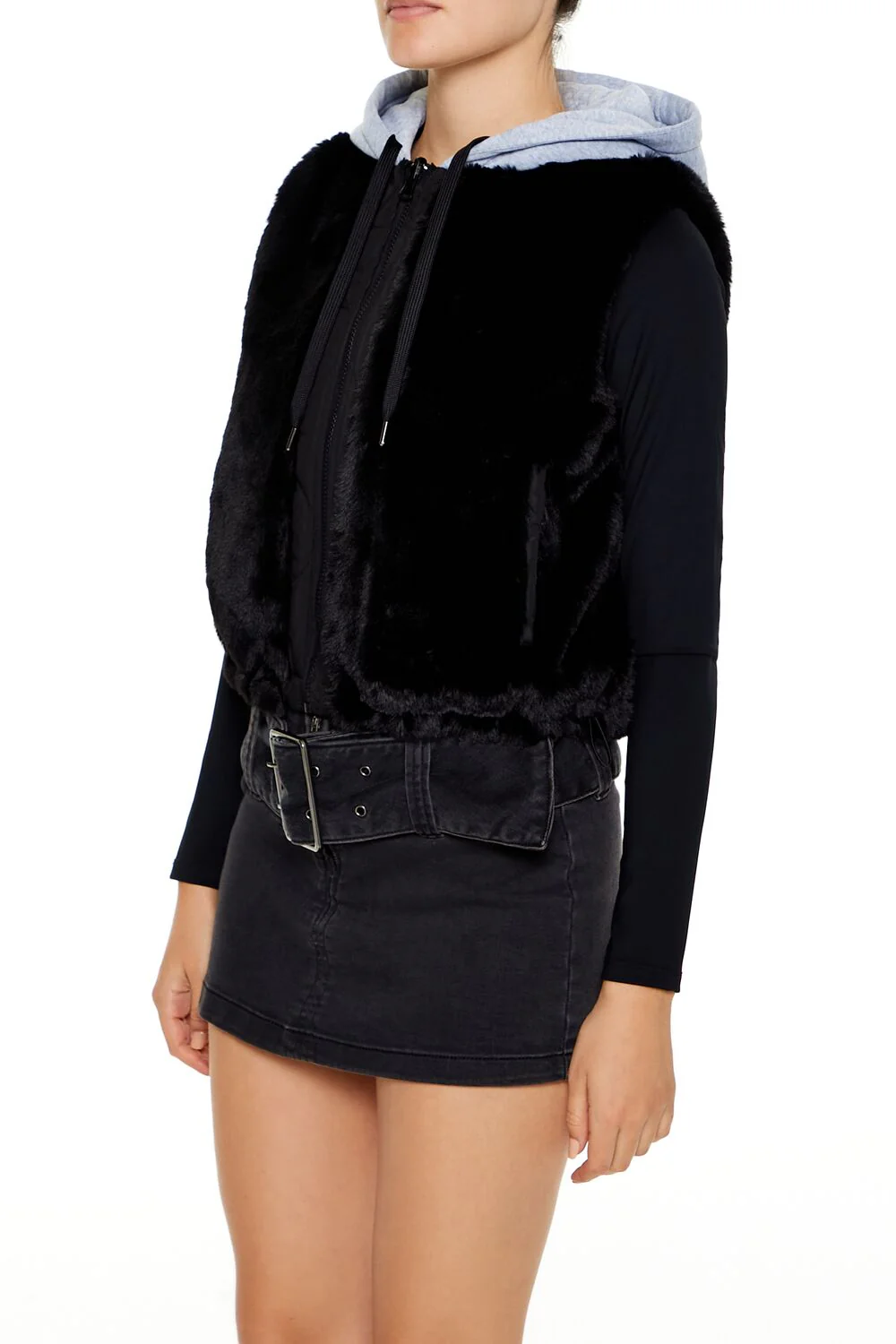 Colorblock Faux Fur Vest - Image 4