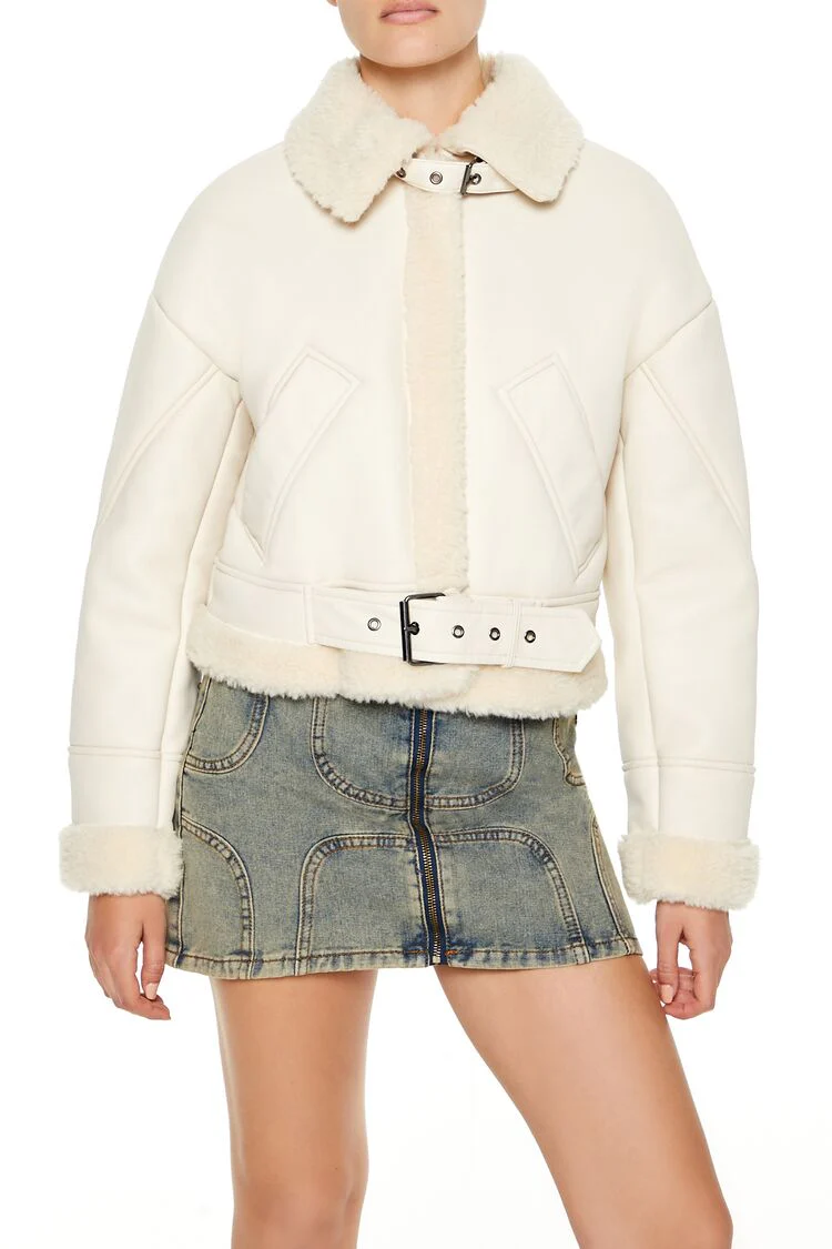 Faux Shearling-Trim Aviator Jacket - Image 10