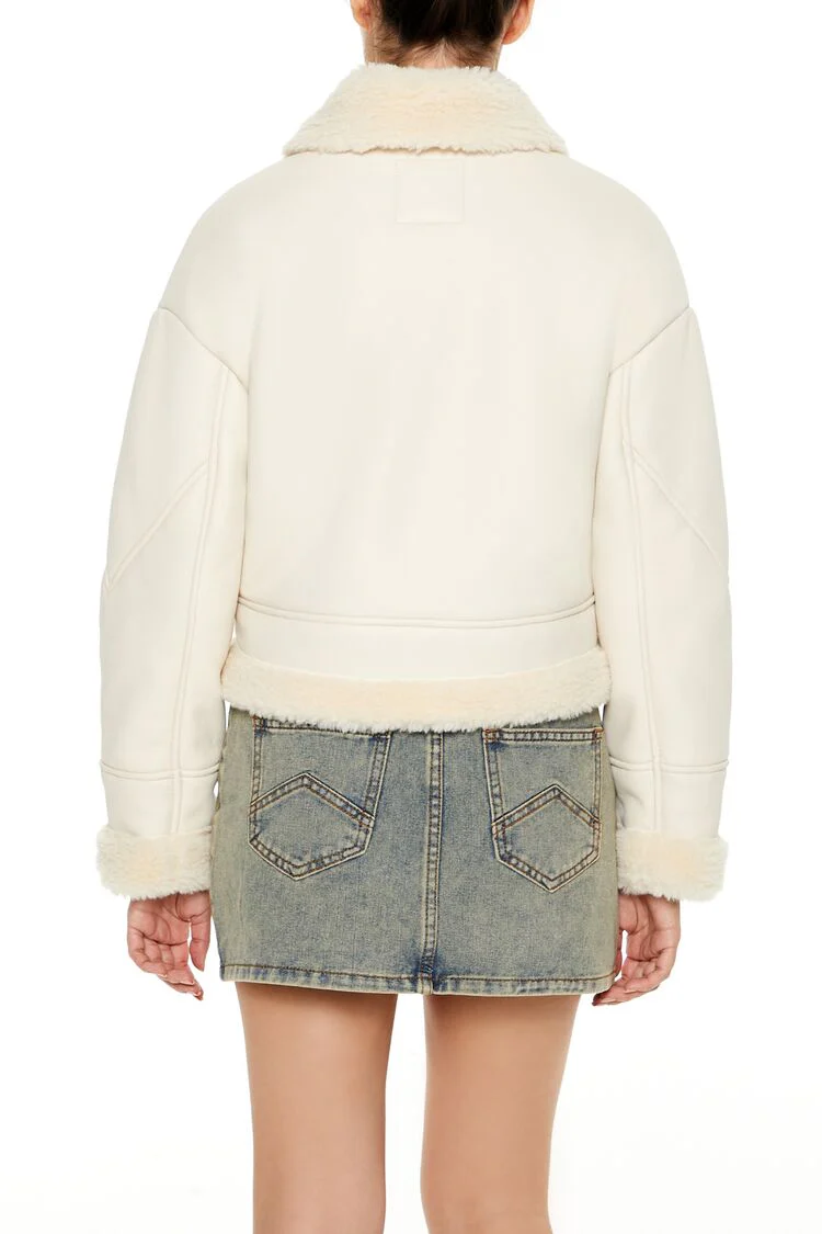 Faux Shearling-Trim Aviator Jacket - Image 9