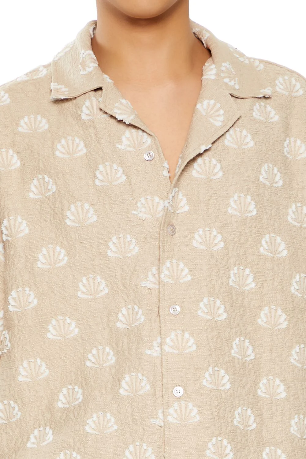 Textured Geo Cuban-Collar Shirt - Image 3