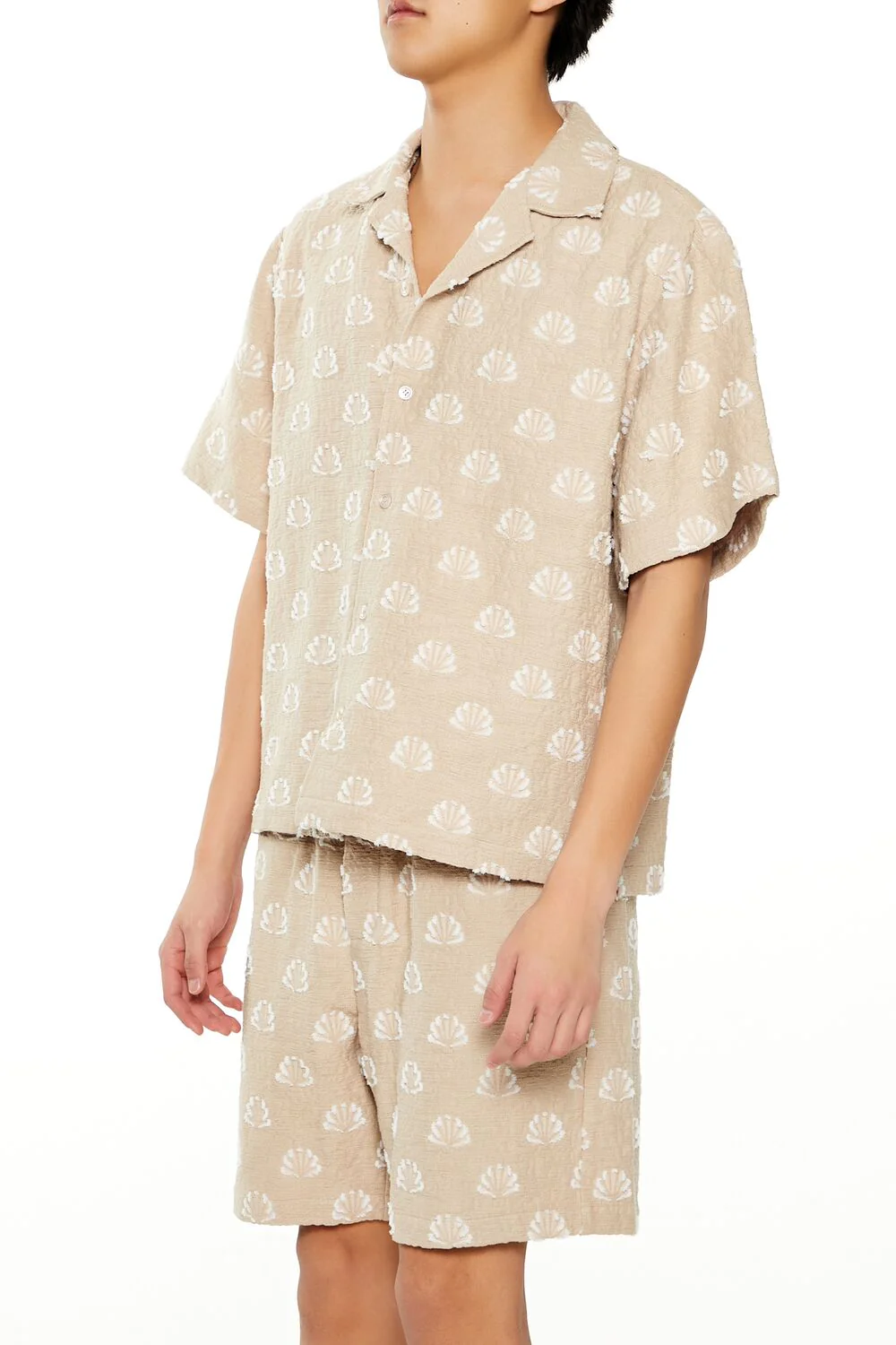 Textured Geo Cuban-Collar Shirt - Image 4