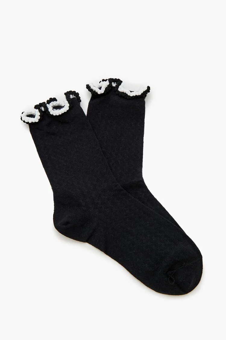 Pom Pom Lettuce-Edge Crew Socks - Image 2