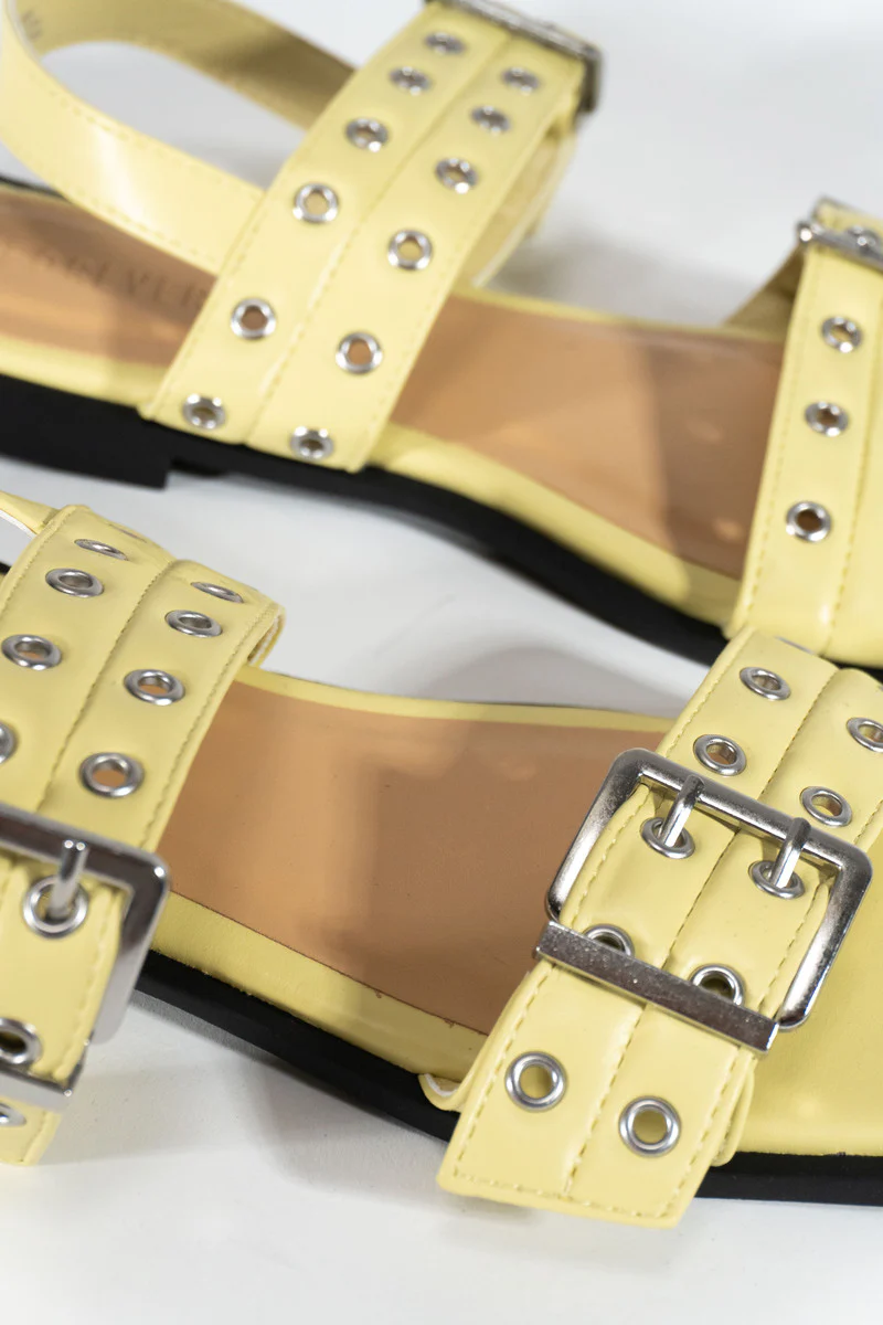 Grommet Strap Leather Sandals - Image 6