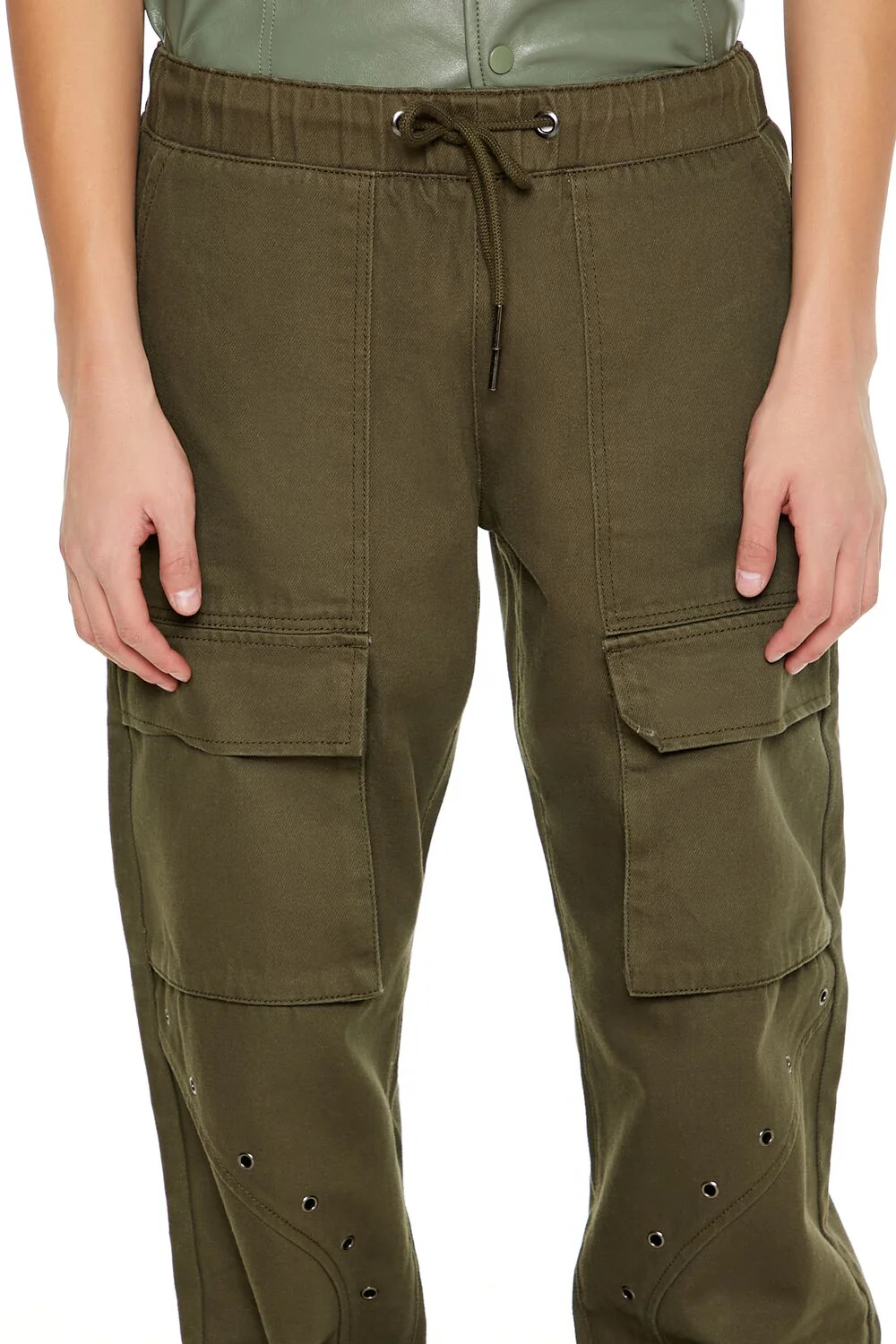 Mid-Rise Drawstring Cargo Pants - Image 5