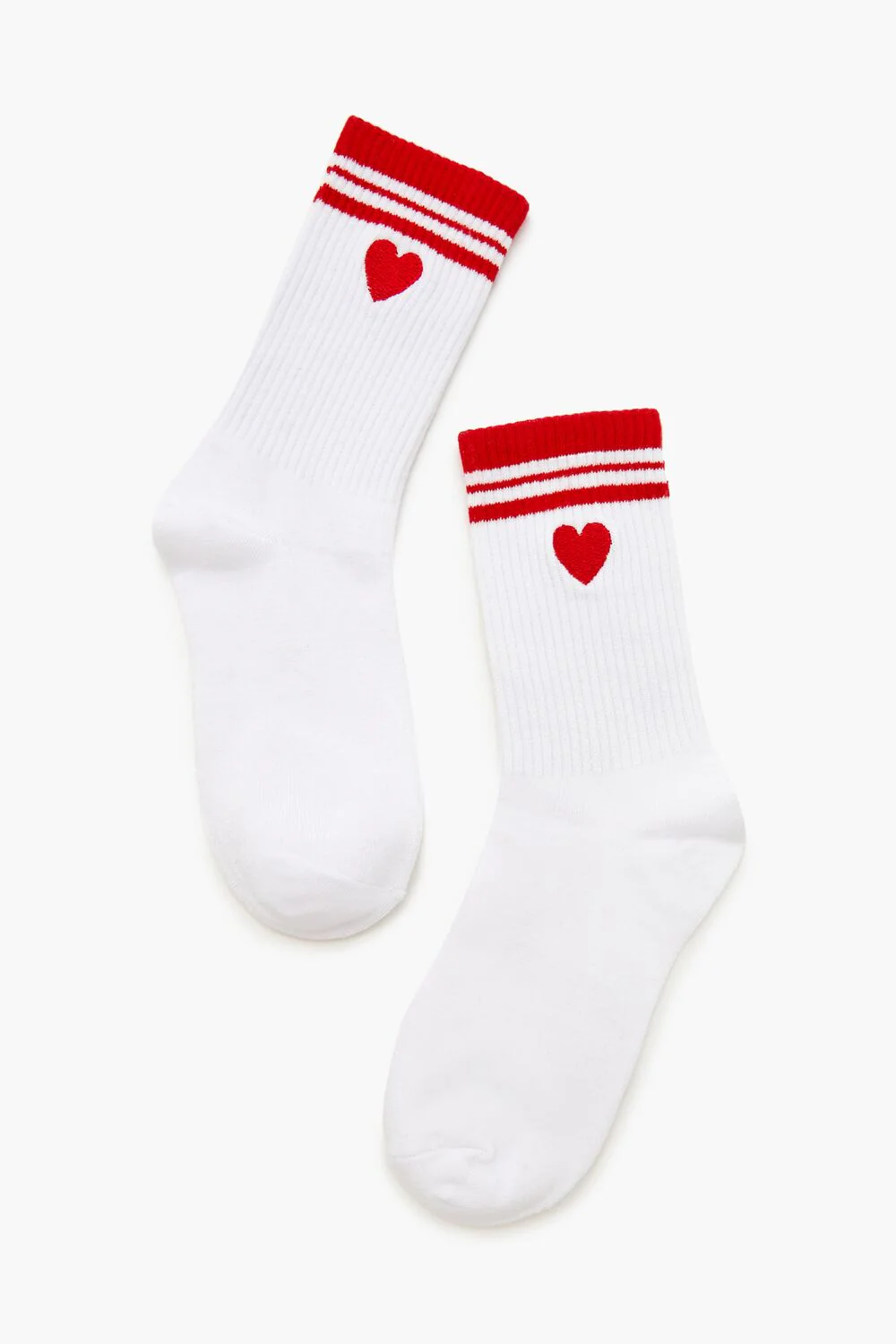 Varsity-Striped Heart Crew Socks - Image 2
