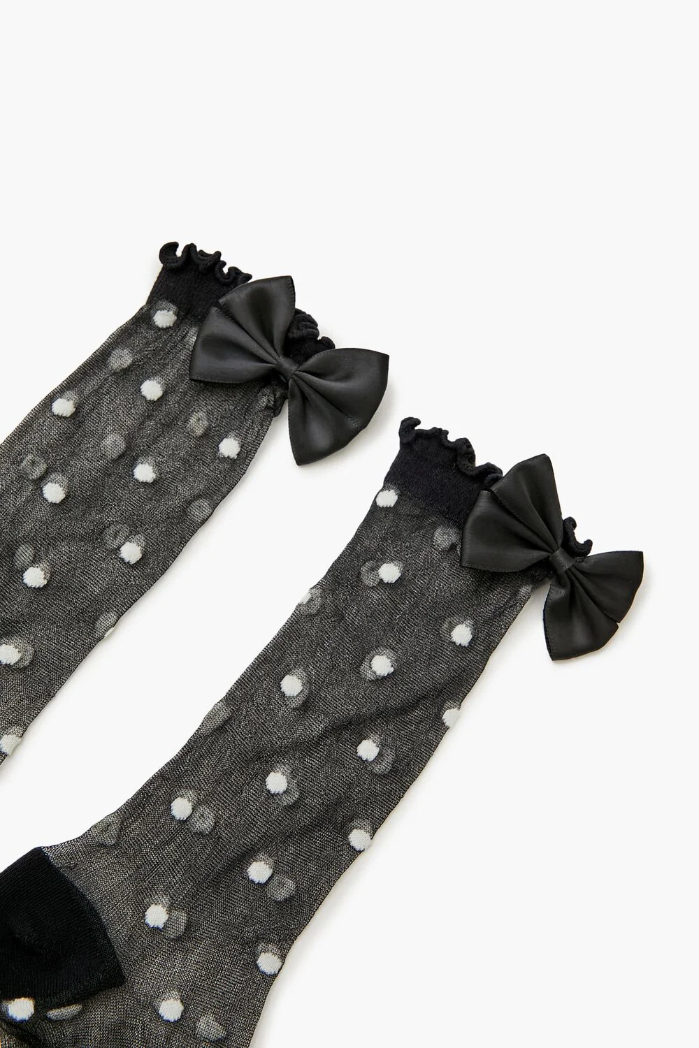 Polka Dot Bow Crew Socks - Image 2