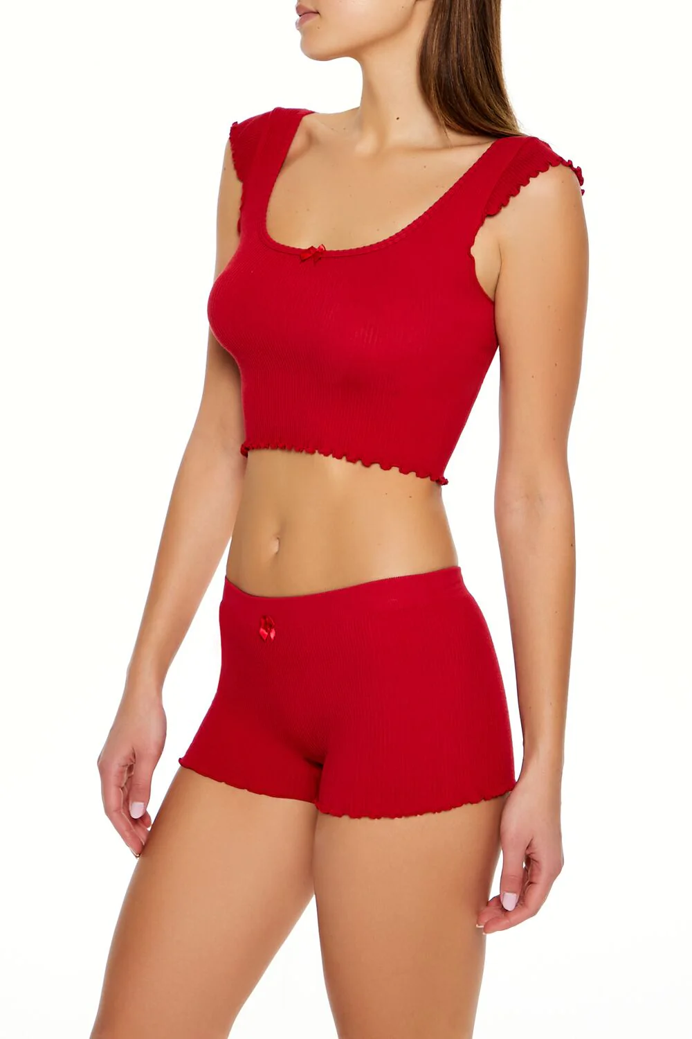 Seamless Bow Pajama Crop Top - Image 4