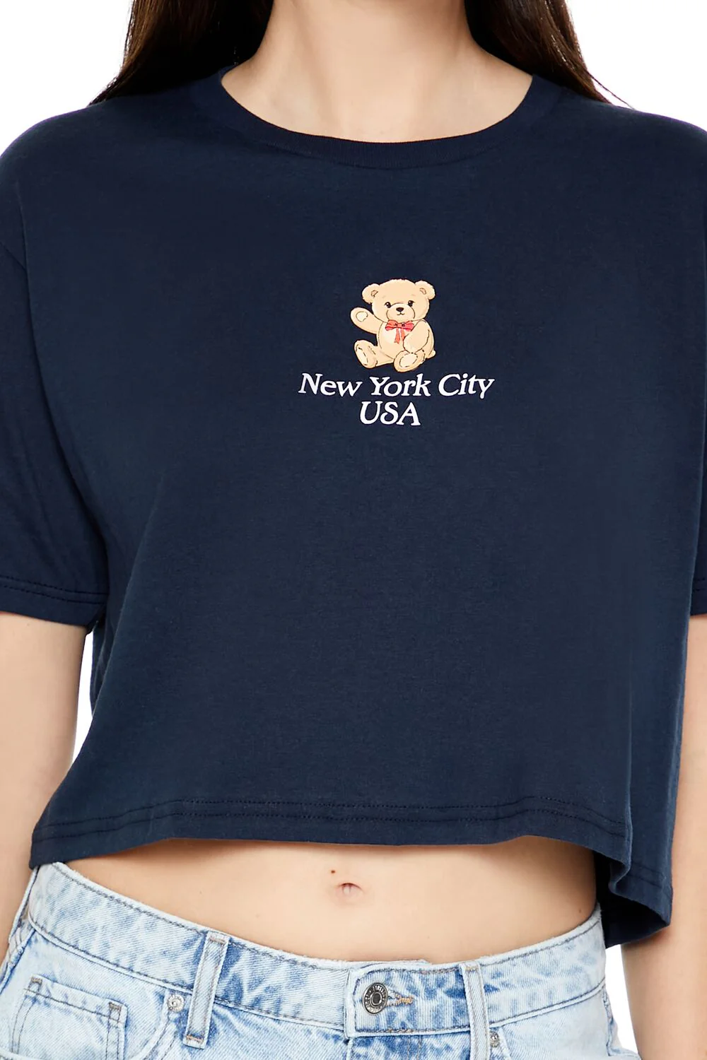 New York Teddy Bear Cropped Tee - Image 3