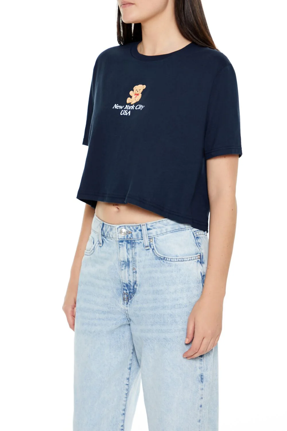 New York Teddy Bear Cropped Tee - Image 4