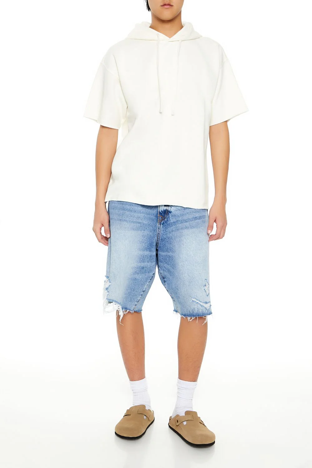 Short-Sleeve Drawstring Hoodie - Image 2