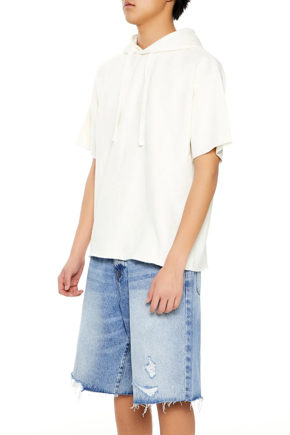 Short-Sleeve Drawstring Hoodie - Image 4