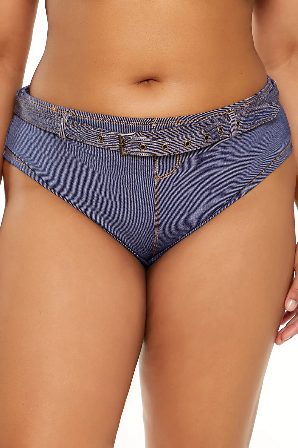 Plus Size Denim Bikini Bottoms - Image 2