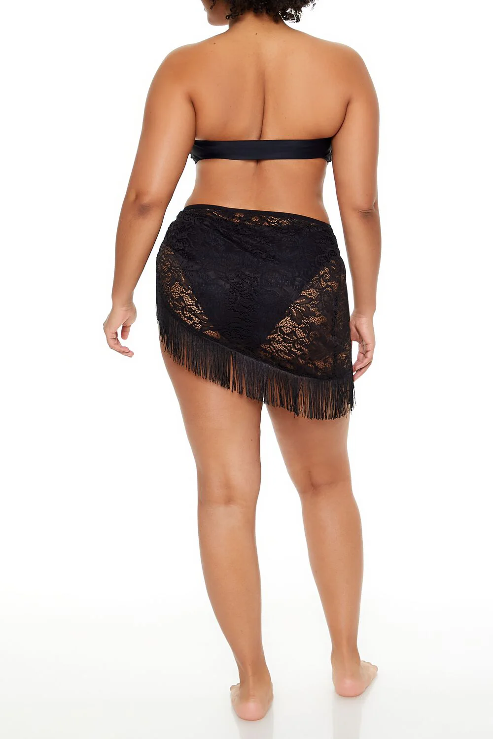 Plus Size Lace Swim Cover-Up Sarong Mini Skirt - Image 4