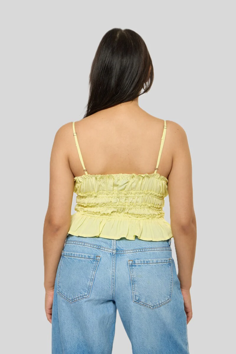 Smocked Poplin Peplum Cami Top - Image 2