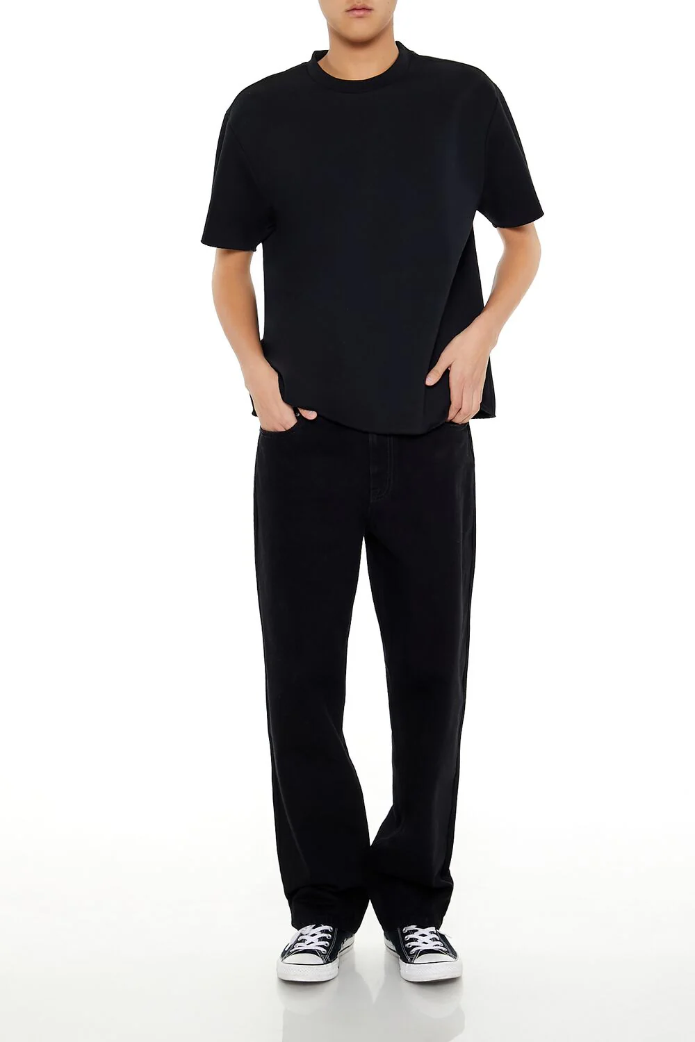 Athletic Cropped Short-Sleeve Raw-Cut Tee - Image 2