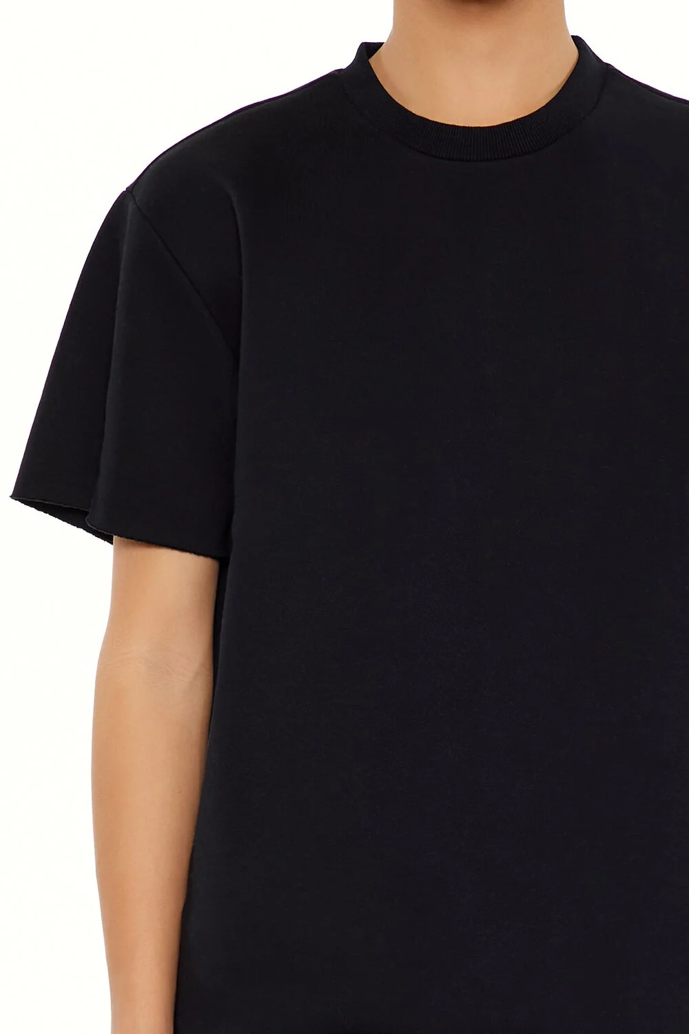 Athletic Cropped Short-Sleeve Raw-Cut Tee - Image 3
