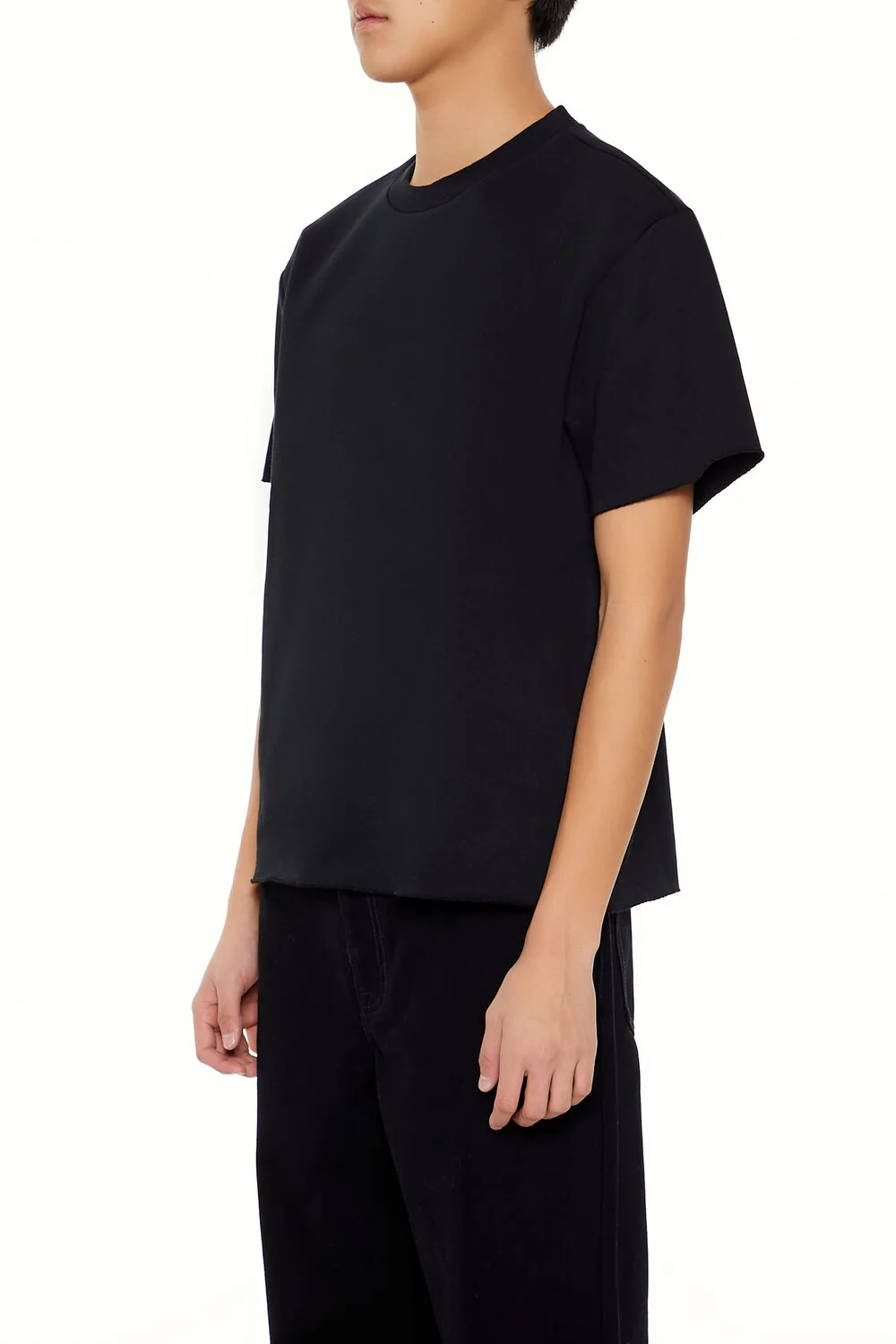 Athletic Cropped Short-Sleeve Raw-Cut Tee - Image 4